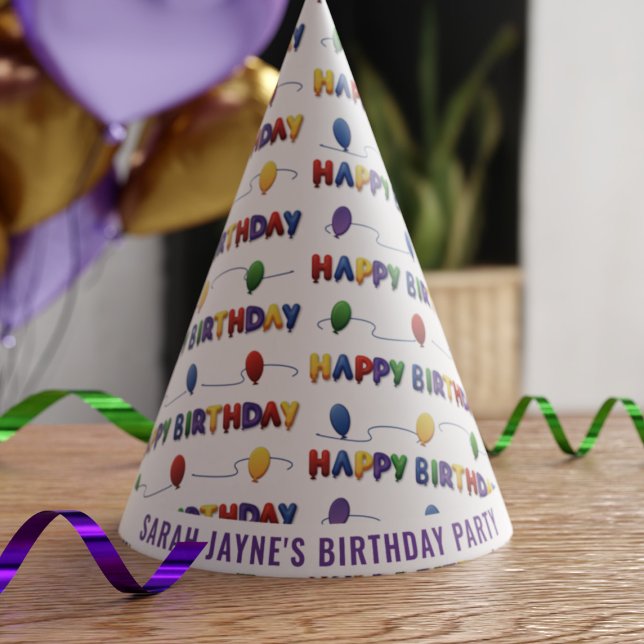 Personalised Happy Birthday Paper Party Hats (Creator Uploaded)