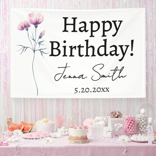 Personalised Happy Birthday Party Banner for Women (Party)