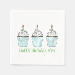 Personalised Happy Birthday Party Cupcake Napkins