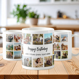 Personalised Happy Birthday Photo Collage Mug