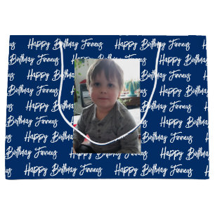 Personalised Happy Birthday Photo  Large Gift Bag