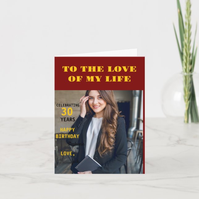 Personalised Happy Birthday Photo Love wife Card (Front)