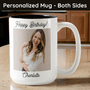 Personalised Happy Birthday Photo Mug for Her, Mum
