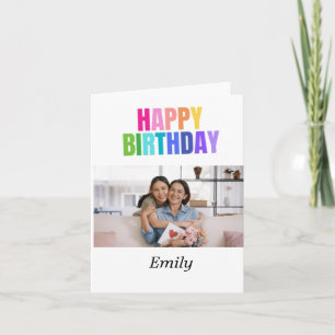 Personalised Happy Birthday Photo Name Quotes  Card