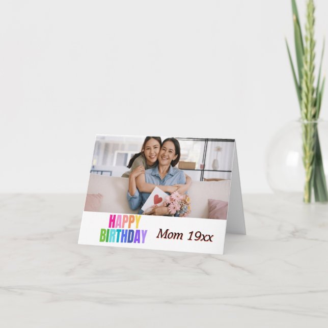 Personalised Happy Birthday Photo Name Quotes  Card (Front)