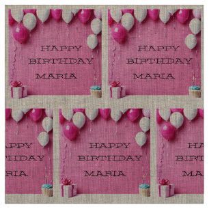 Personalised Happy Birthday Photo Wall Fabric