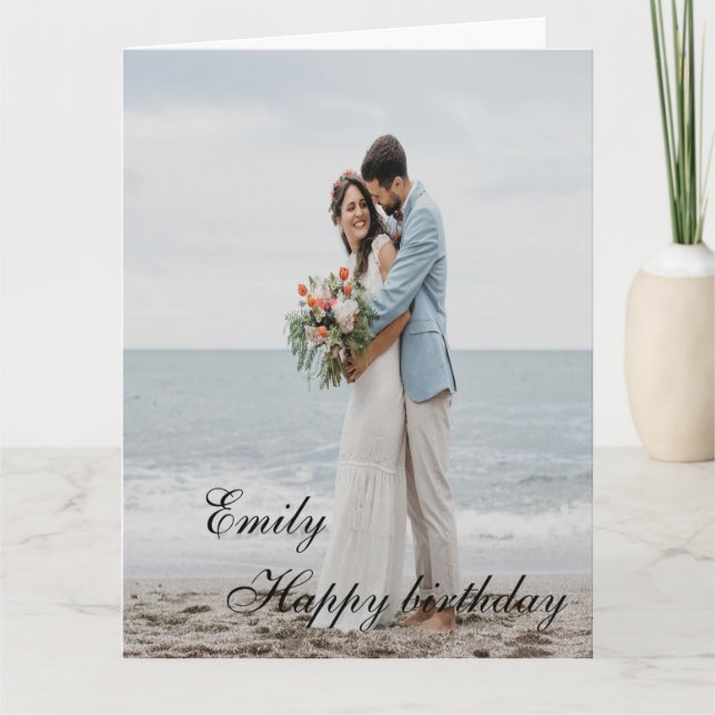 Personalised Happy Birthday Photo wife Card (Front)