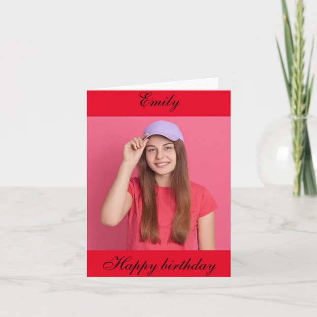 Personalised Happy Birthday Photo wife quotes  Card (Front)