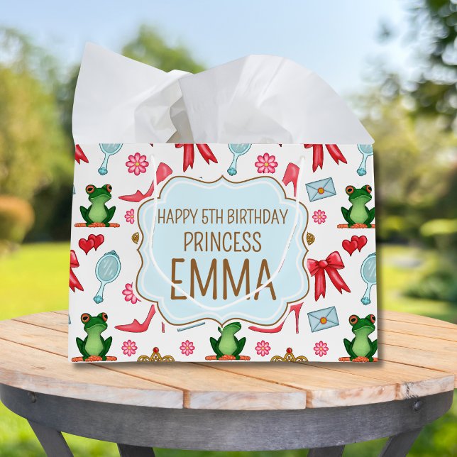 Personalised Happy Birthday Princess Gift Bag (Creator Uploaded)