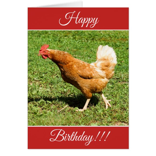 Personalised Happy Birthday Rooster Card (Front)