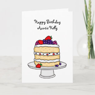 Personalised Happy Birthday Sponge Cake  Card