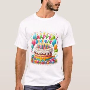 Personalised Happy Birthday T-Shirts from Zazzle