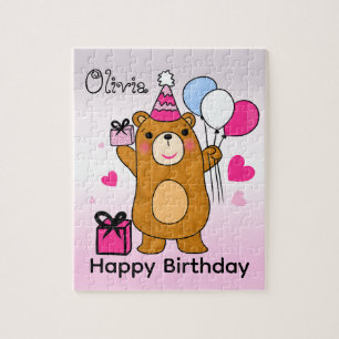 Personalised Happy Birthday Teddy Bear Puzzle