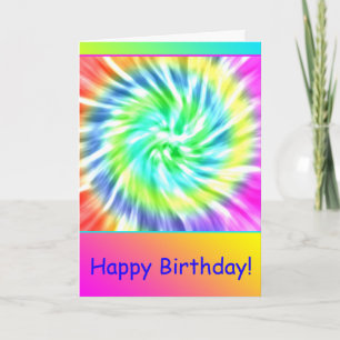 Personalised Happy Birthday Tie Dye Card
