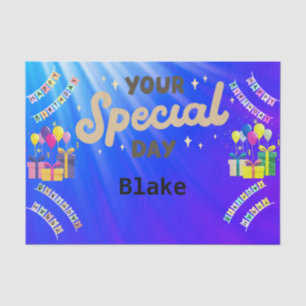 personalised Happy Birthday Tissue Paper