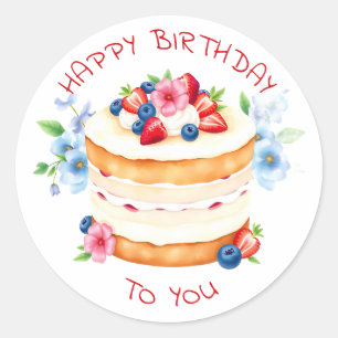 Personalised Happy Birthday To You Classic Round Sticker