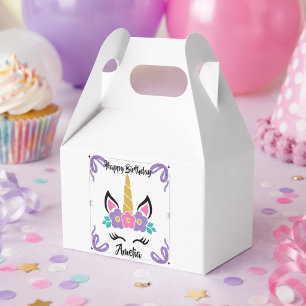 Personalised Happy Birthday Unicorn Favour Box