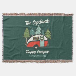 Personalised Happy Camper Throw Blanket