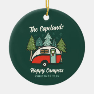 Personalised Happy Campers Ceramic Ornament
