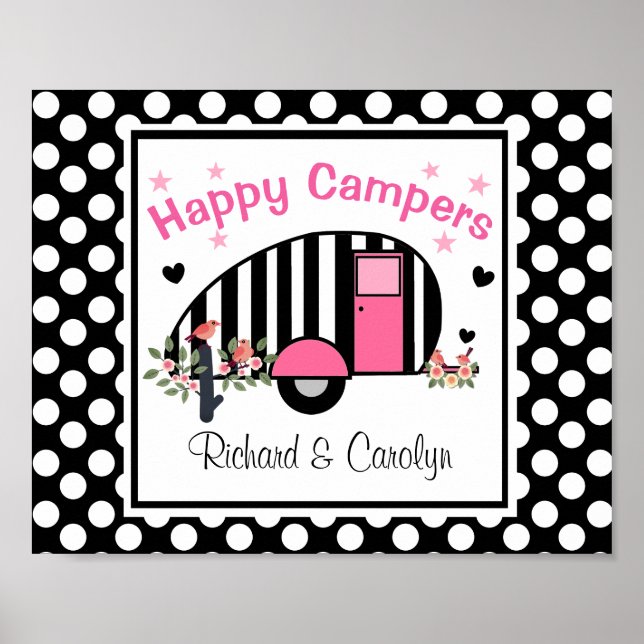 Personalised Happy Campers Poster (Front)