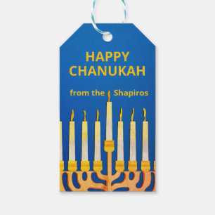 Personalised Happy Chanukah Menorah Gift Tags