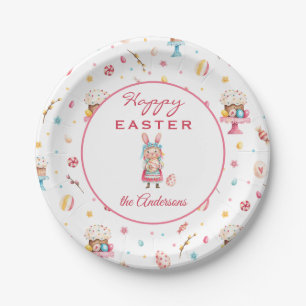 Personalised Happy Easter 9" Round Paper Plates
