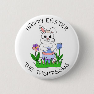 Personalised Happy Easter Button