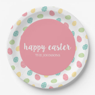 Personalised Happy Easter Egg Paper Plates