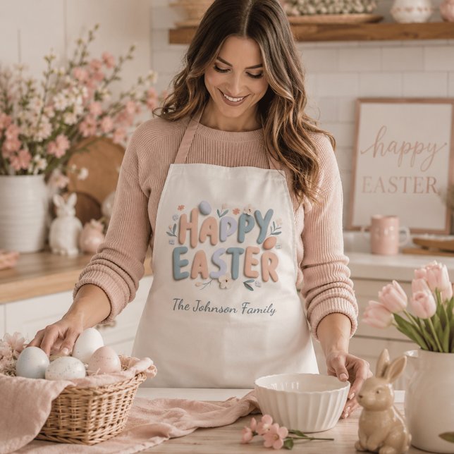 Personalised Happy Easter Family Apron (Creator Uploaded)