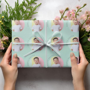 Personalised Happy Easter Green Wrapping Paper