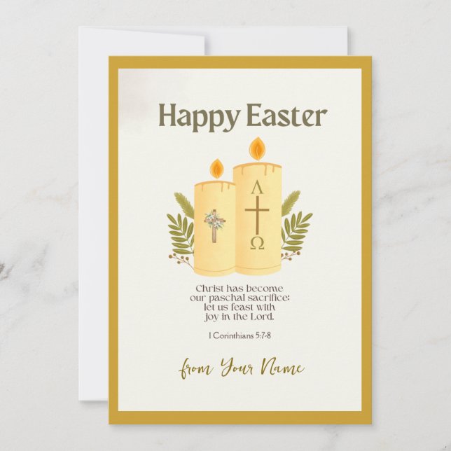 Personalised Happy Easter Greeting Holiday Card (Front)