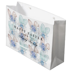 Personalised Happy Easter Watercolor Large Gift Bag