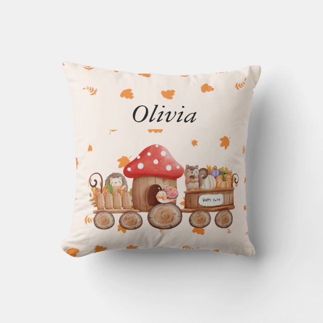 Personalised Happy fall  Cushion (Front)