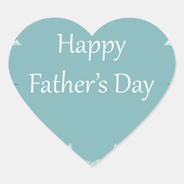 Personalised Happy Fathers Day Heart Heart Sticker (Front)