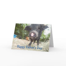 Personalised Happy Father's Day, Mini Pig Card