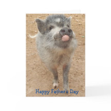 Personalised Happy Father's Day, Mini Pig Card