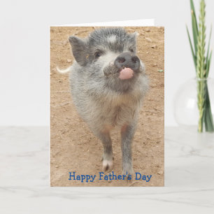 Personalised Happy Father's Day, Mini Pig Card