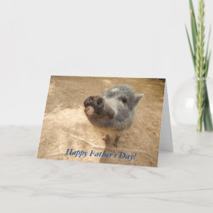 Personalised Happy Father's Day, Mini Pig Card