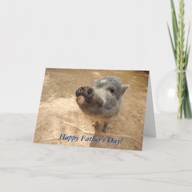 Personalised Happy Father's Day, Mini Pig Card (Front)