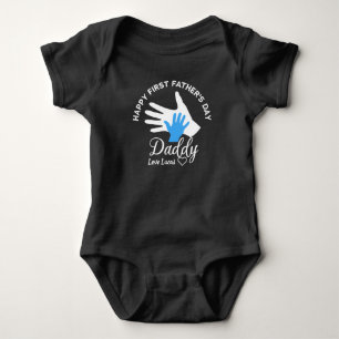 Personalised Happy First Fathers Day 2021 From Son Baby Bodysuit