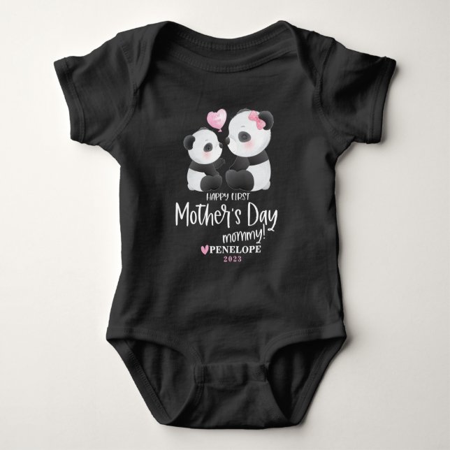 Personalised Happy First Mothers Day Baby Bodysuit (Front)