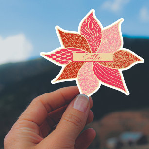 Personalised Happy Flower Name Sticker