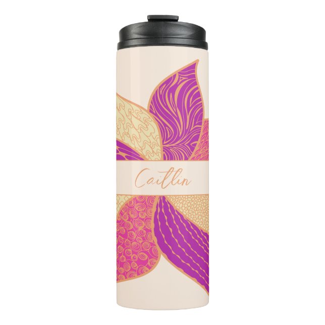 Personalised Happy Flower Thermal Tumbler (Front)