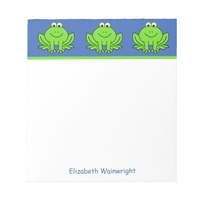 Personalised Happy Frogs Notepad (Front)