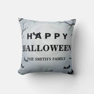Personalised Happy Halloween Bat Cushion