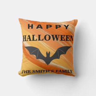 Personalised Happy Halloween Bat Cushion