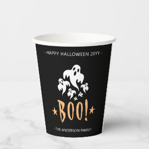 Personalised Happy Halloween Boo Paper Cups