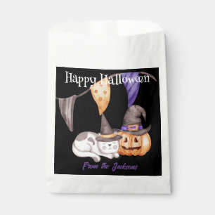 Personalised Happy Halloween CAT & PUMPKIN Favour Bag