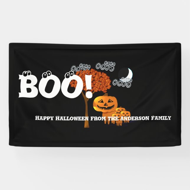 Personalised Happy Halloween From Your Family Banner (Horizontal)