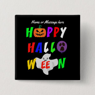 Personalised Happy Halloween Fun 15 Cm Square Badge